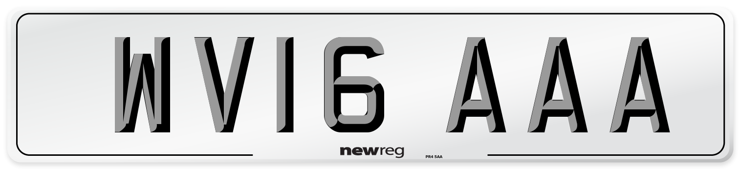 WV16 AAA Number Plate from New Reg